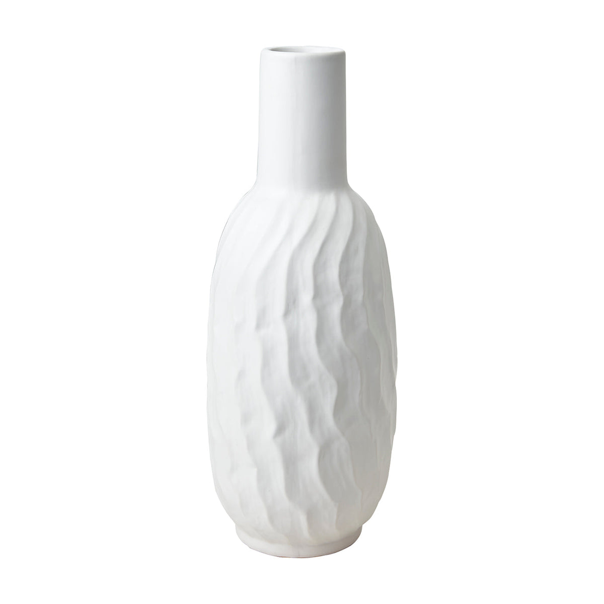 Florero COCOS L, Blanco, Ø9/14xH38 cm