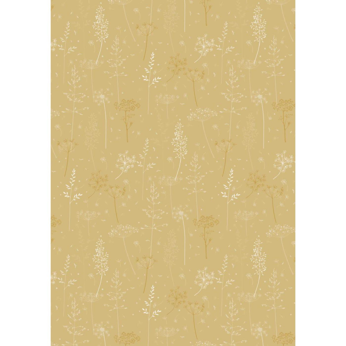 Papel de regalo Diseño Mustard Grass y Umbelas Rollo 5 mt