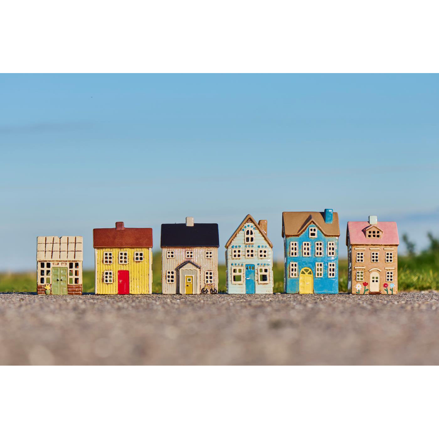 Casa para Velas Nyhavn Flores y Techo Rosado