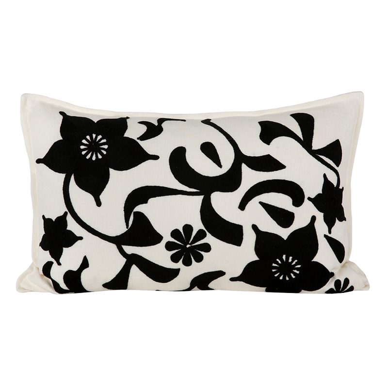 Funda Cojin Bordado Chiara Noir 40x60 cm