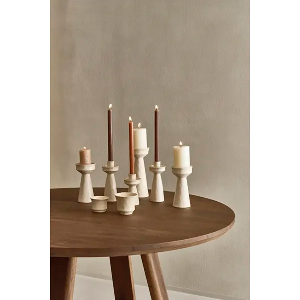TIERNO Off White Candelabro DIA 7,8 x H 18,2 cm