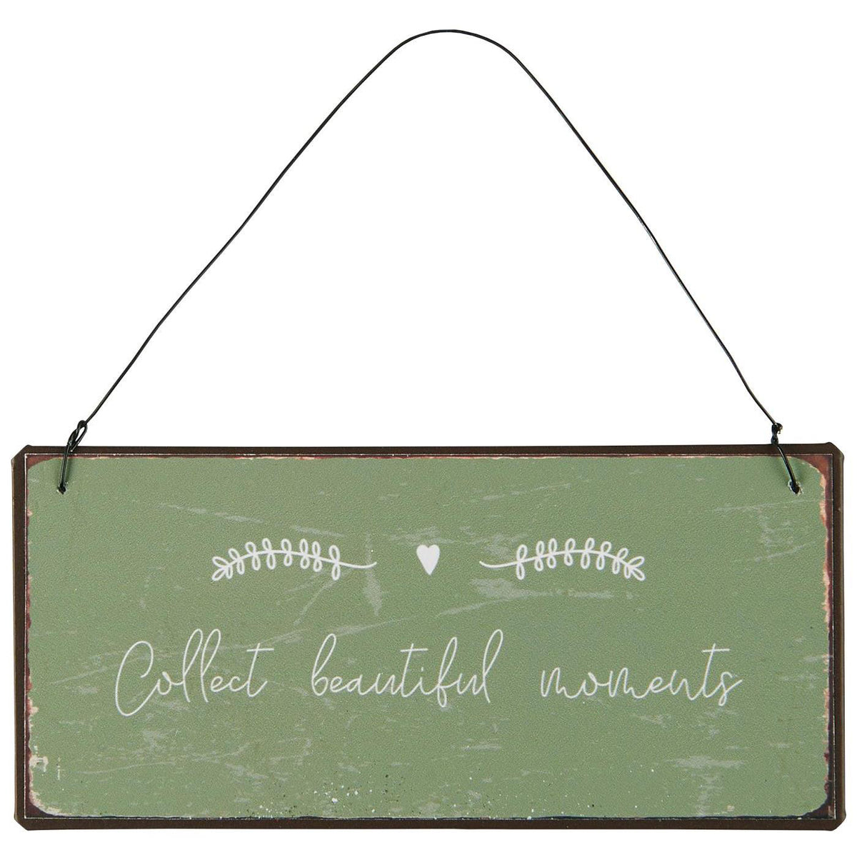 Letrero Metal: Collect Beautiful Moments H: 7 L: 15 cm