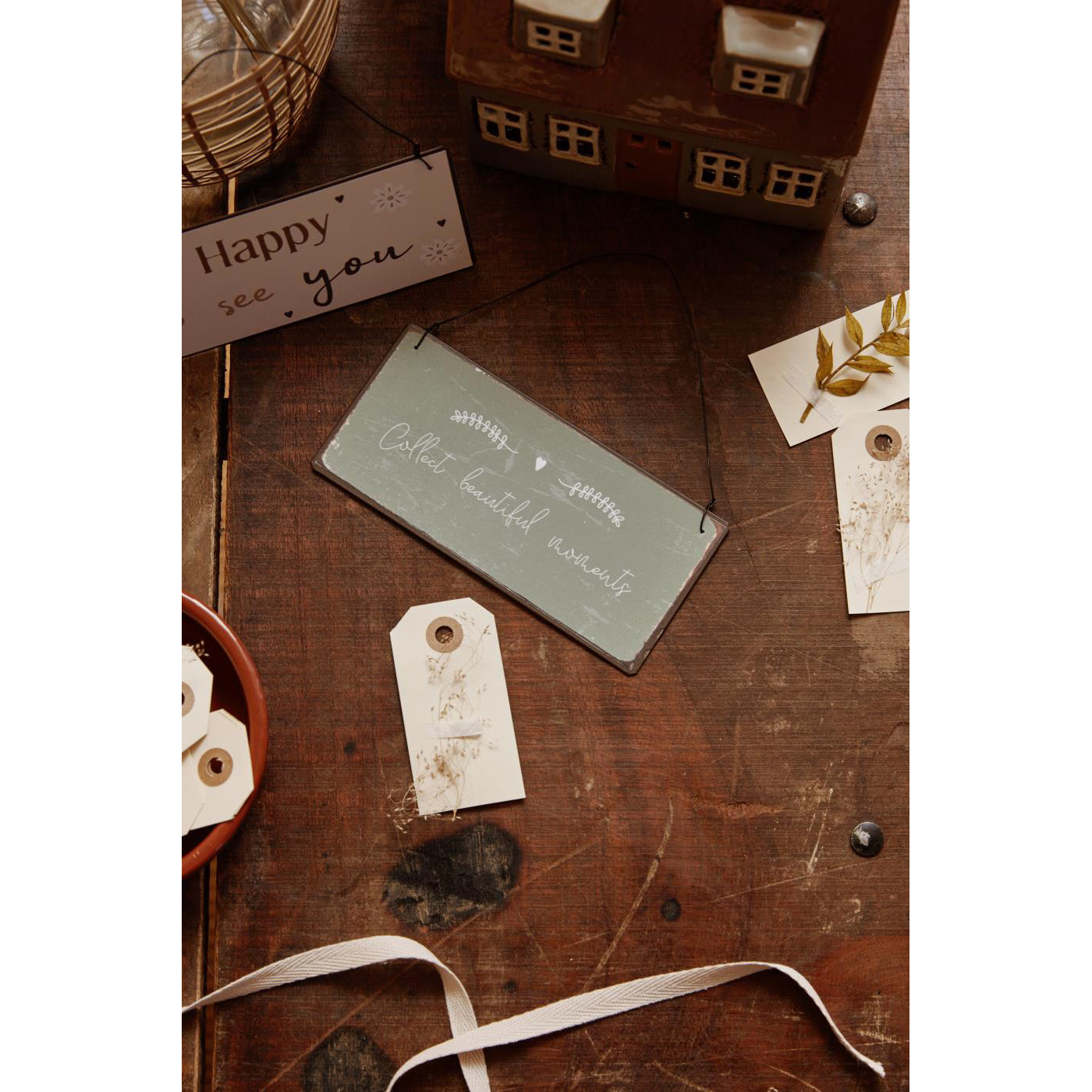 Letrero Metal: Collect Beautiful Moments H: 7 L: 15 cm