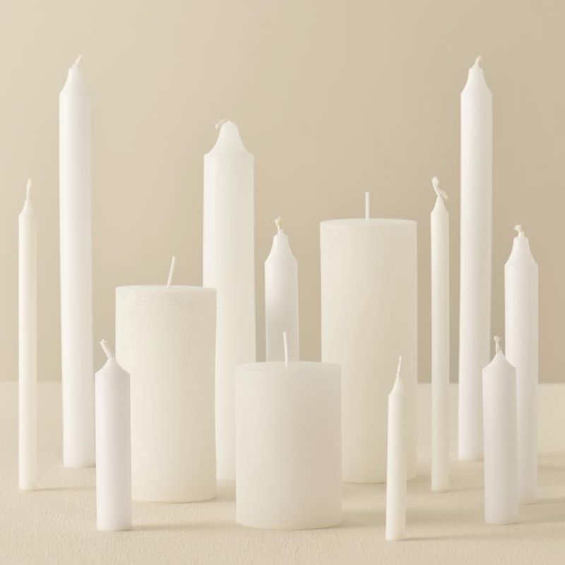 Vela Rústica Blanca Ø:6.8 H:18 cm