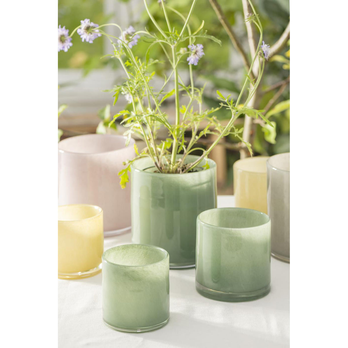 Florero / Pot Venecia Vidrio Verde H: 10 cm