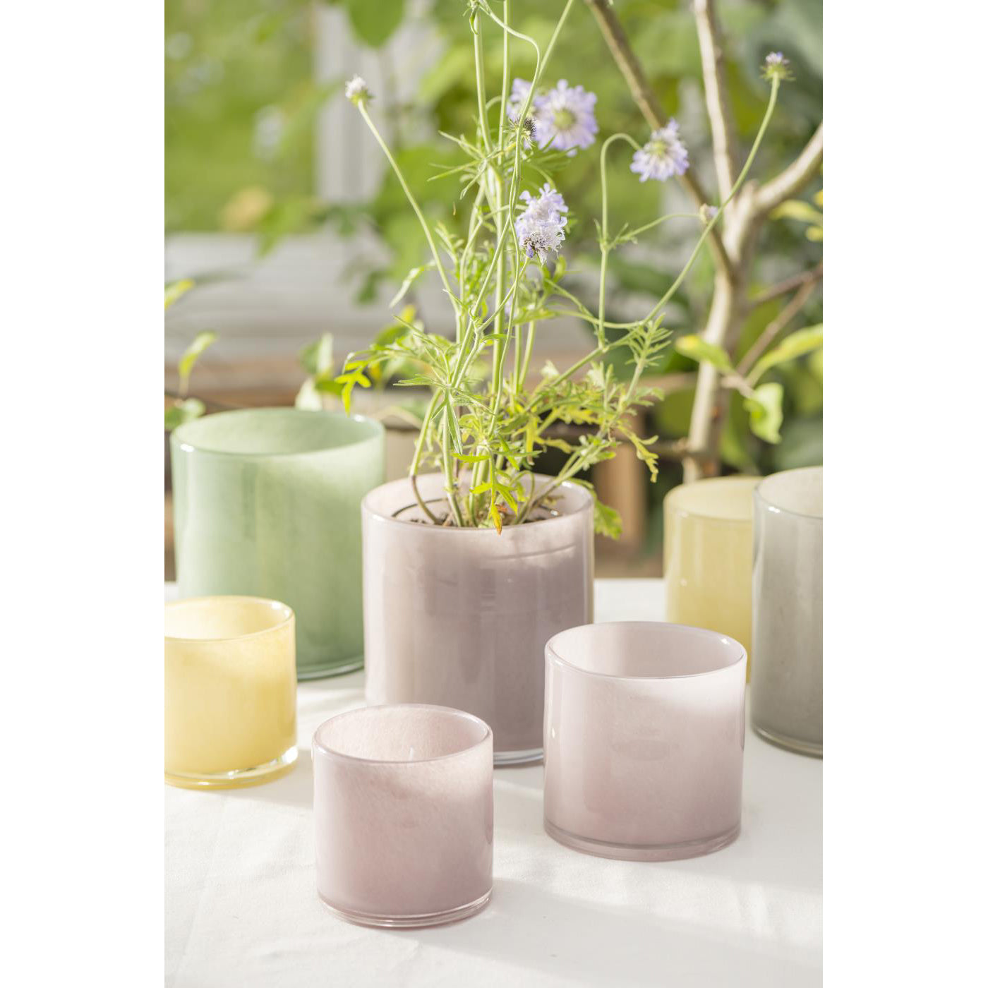 Florero / Pot Venecia Vidrio Rosado H: 12 cm