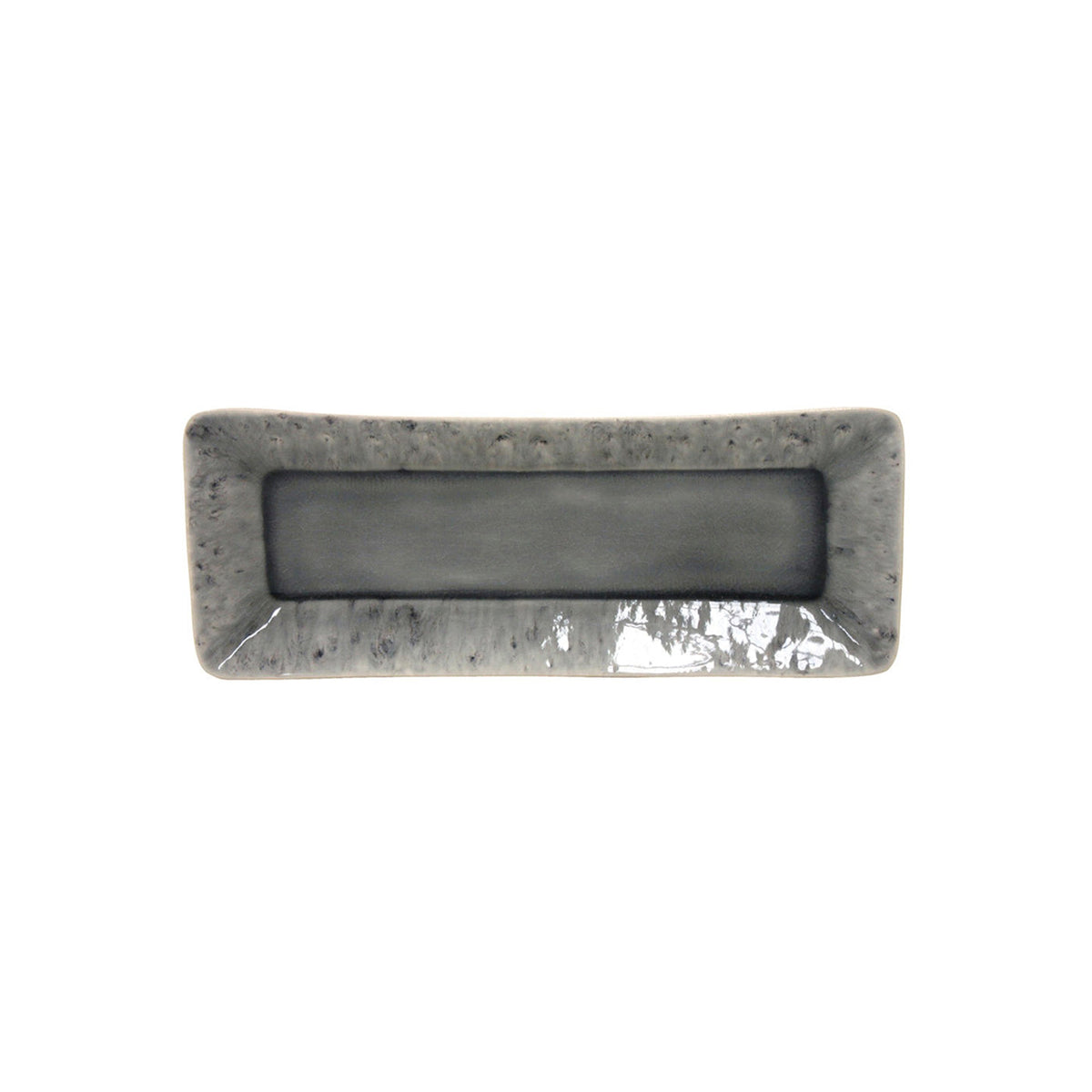 Plato Rectangular Madeira 27 cm Gris