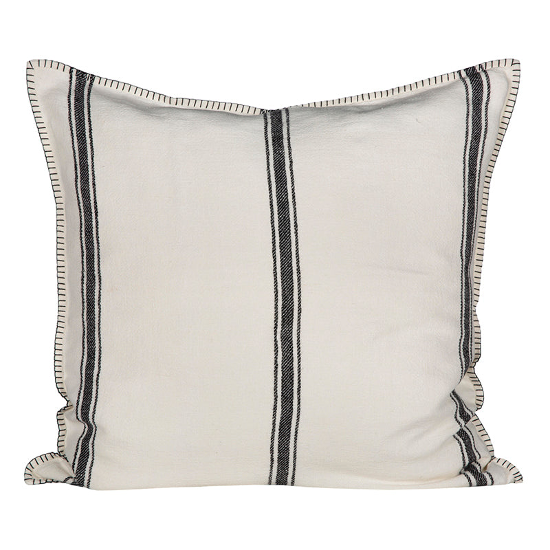 Funda Cojín Lino Niza Marfil/Negro 65x65 cm
