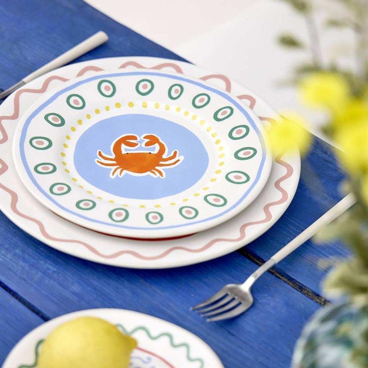 Salad/Dessert plate 22 cm, SUMMER BLISS, Crab
