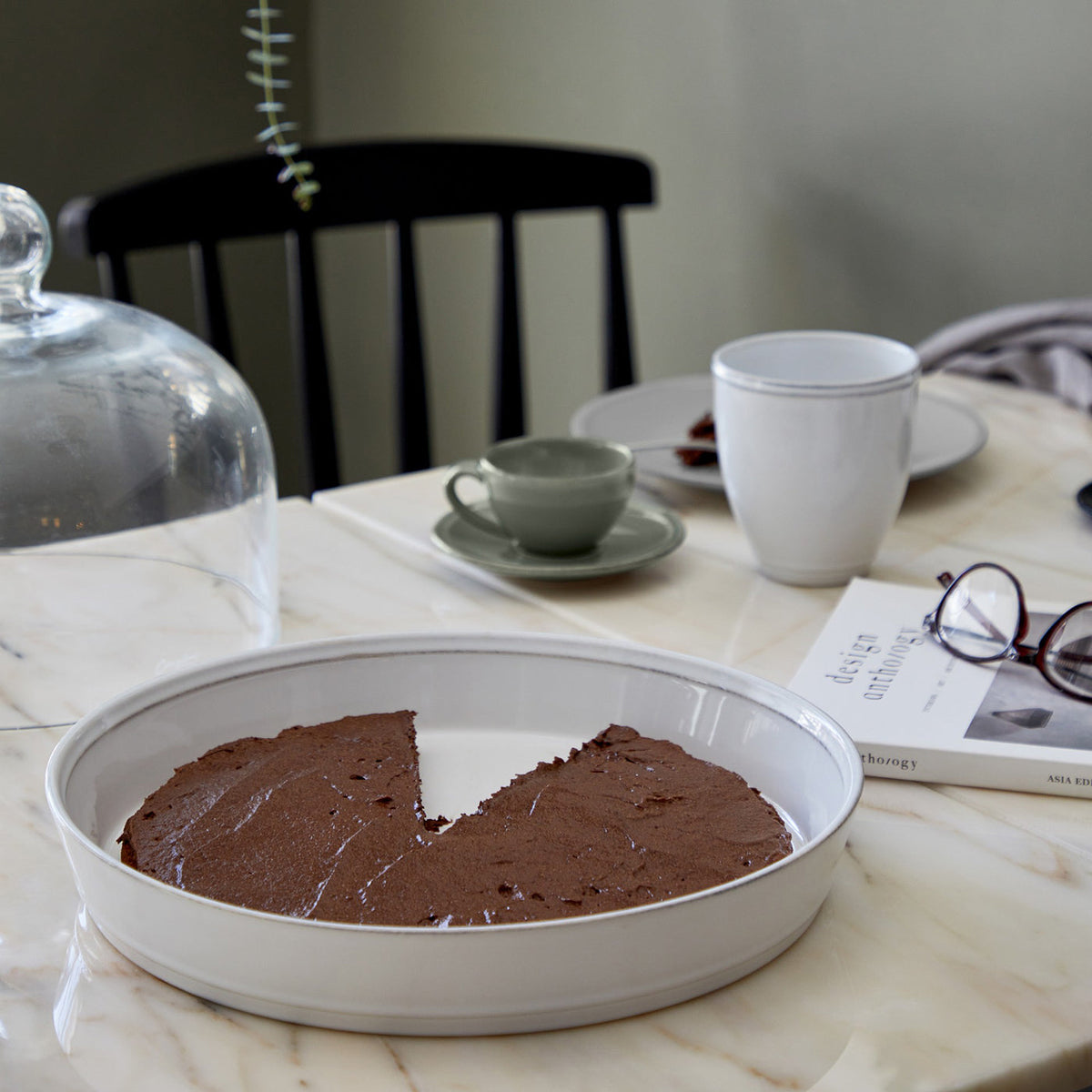 Plato Pie Friso 30 cm Blanco