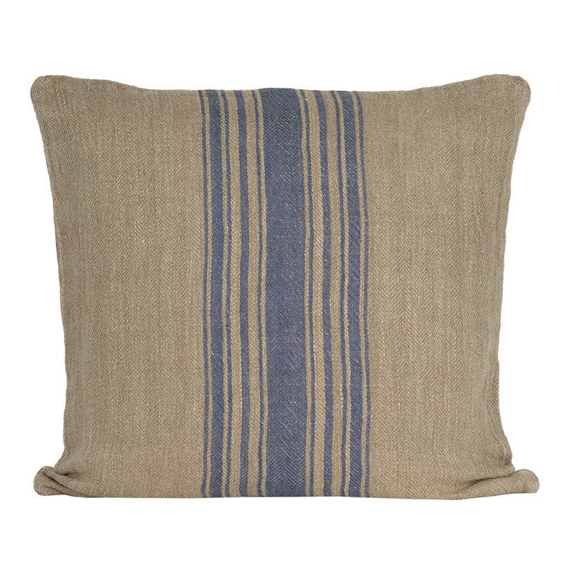 Funda Cojín Lino Amiens Natural/Blue 65x65 cm