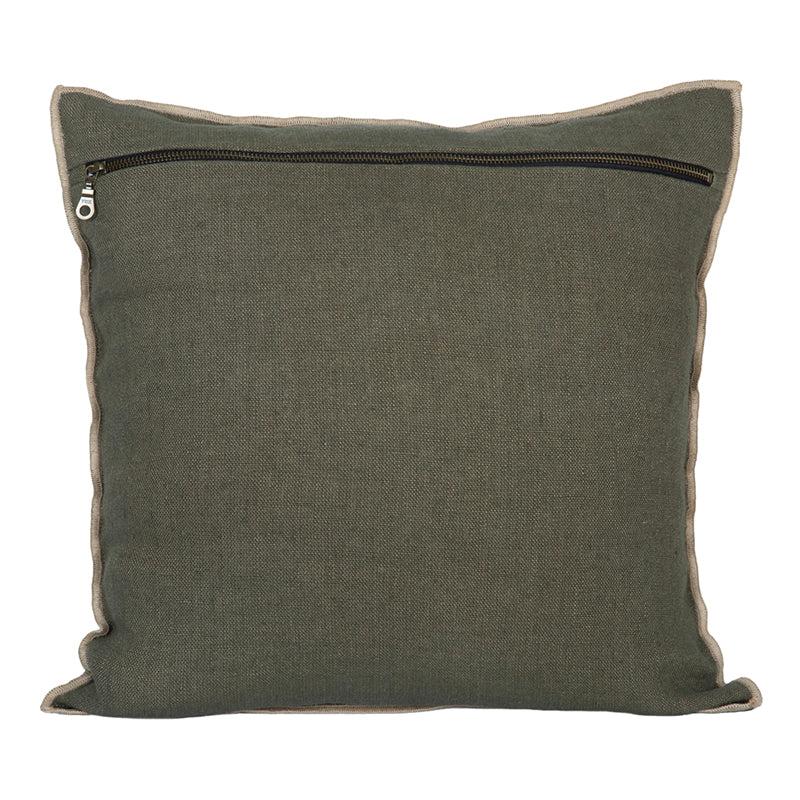 Funda Cojín Lino Chennai Kaki 45x45 cm