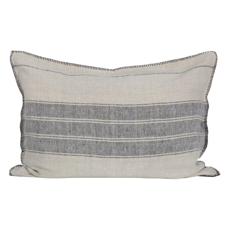 Funda Cojín Córcega Natural/ Negro 50x70 cm