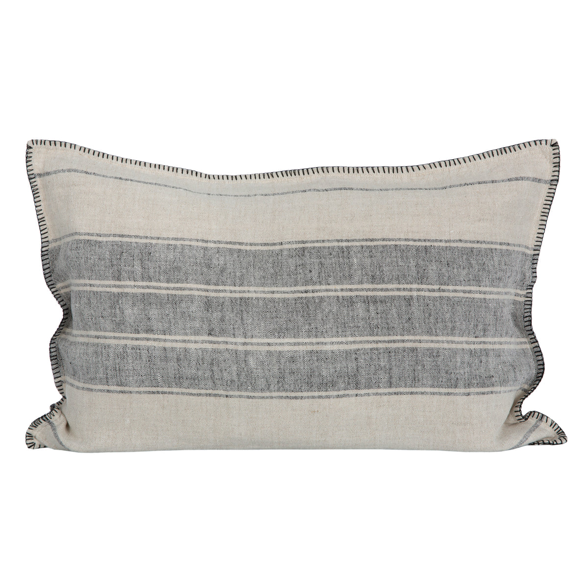 Funda Cojín Córcega Natural/ Negro 40x60 cm
