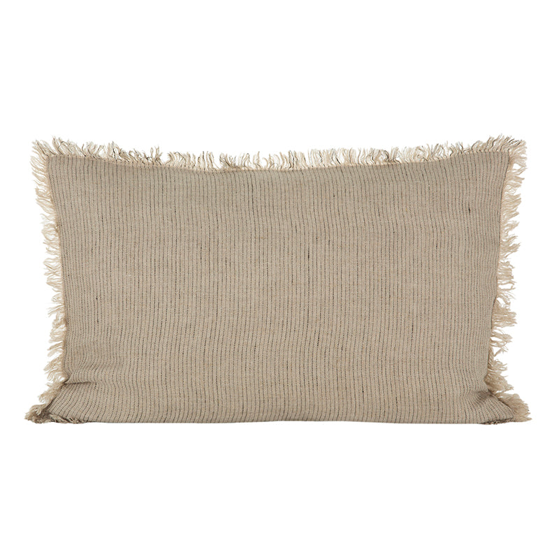 Funda Cojín Lino Dijon Natural/Negro 40x60 cm