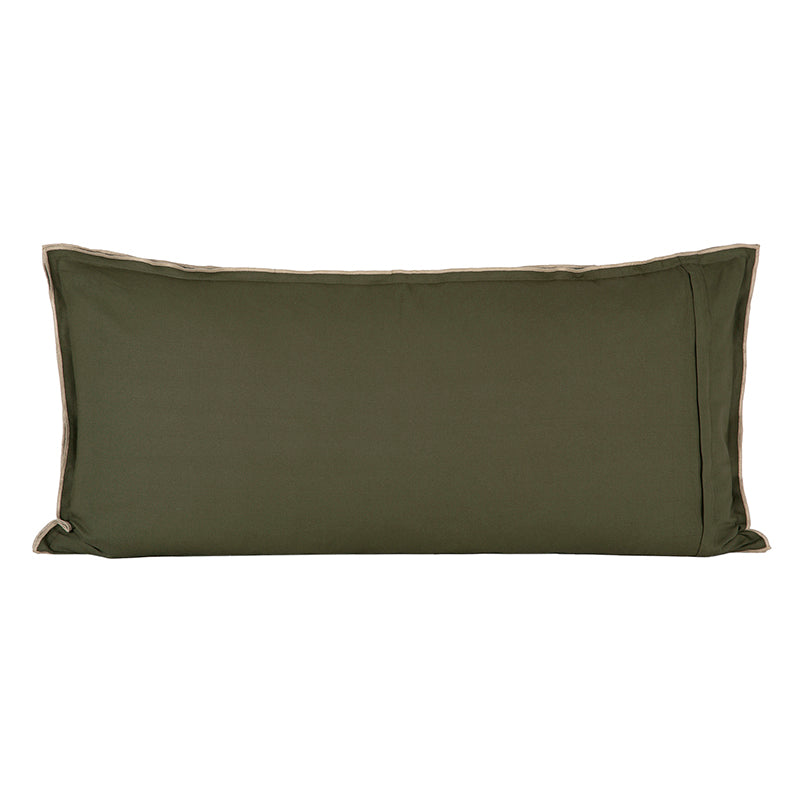 Funda Cojín Lino Seoni Kaki 55x110 cm