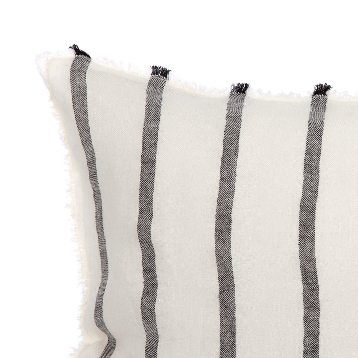 Funda Cojín Lino Somme Marfil/Negro 50x70 cm