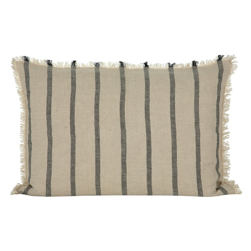 Funda Cojín Lino Somme Natural/Negro 50x70 cm