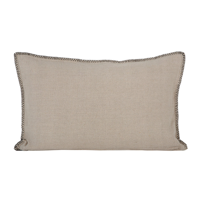 Funda Cojín Lino Aube Natural/Negro 40x60 cm