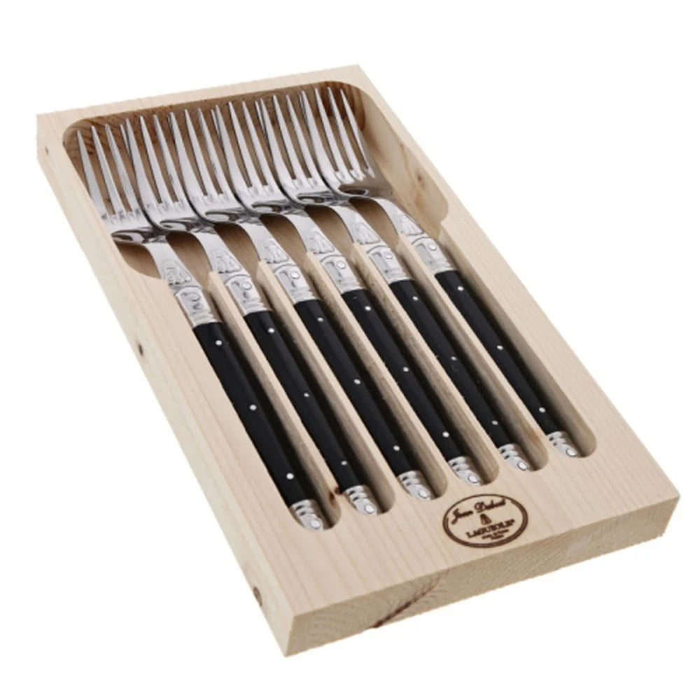 Laguiole Set 6 Tenedores Negros Jean Dubost
