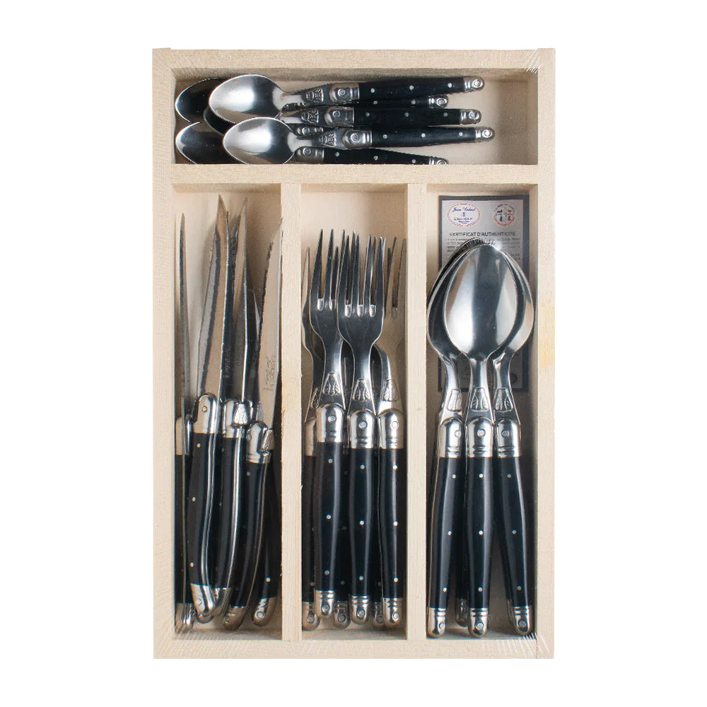 Laguiole Set 24 piezas Jean Dubost Negro