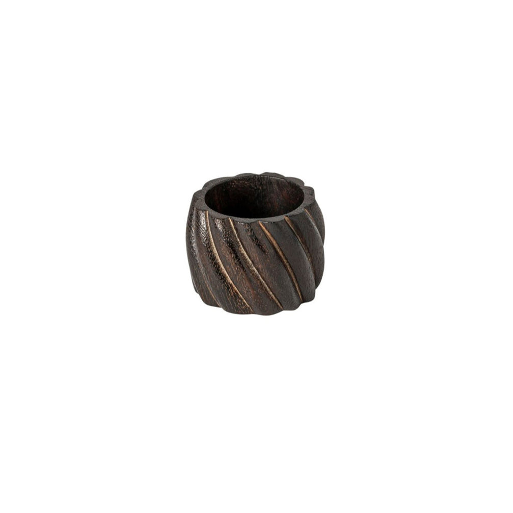 Set 4 Anillos para Servilleta Madera Oscura