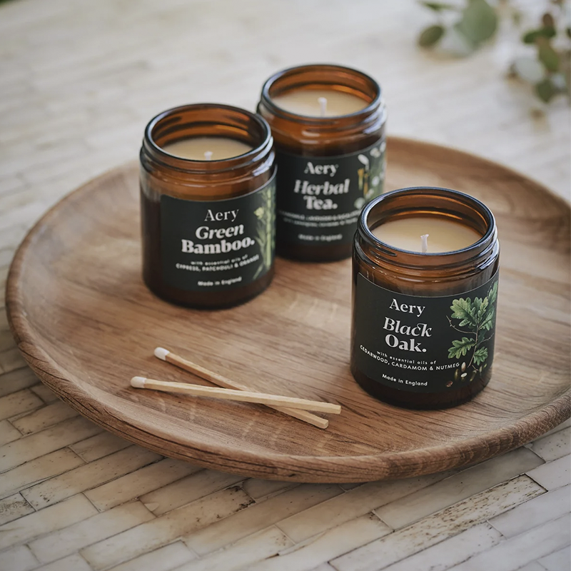 Aery Vela Botanical Vaso Ámbar Black Oak 140 g