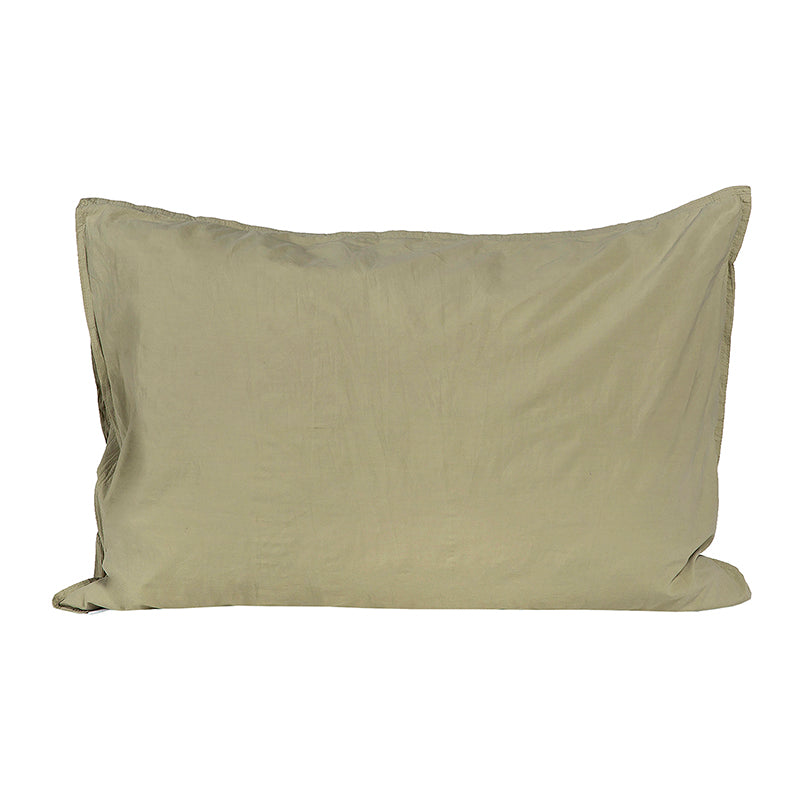 Funda Almohada Algodón Percal Sage Green
