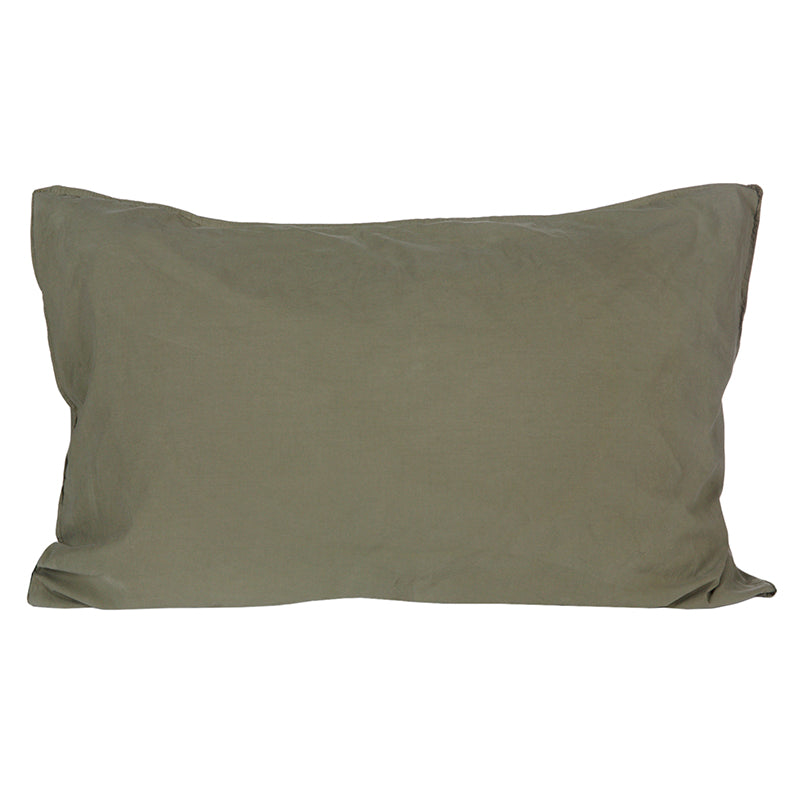 Funda Almohada Algodón Percal Kaki