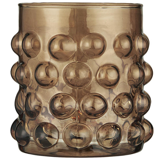 Portavela de Vidrio Burbujas Café