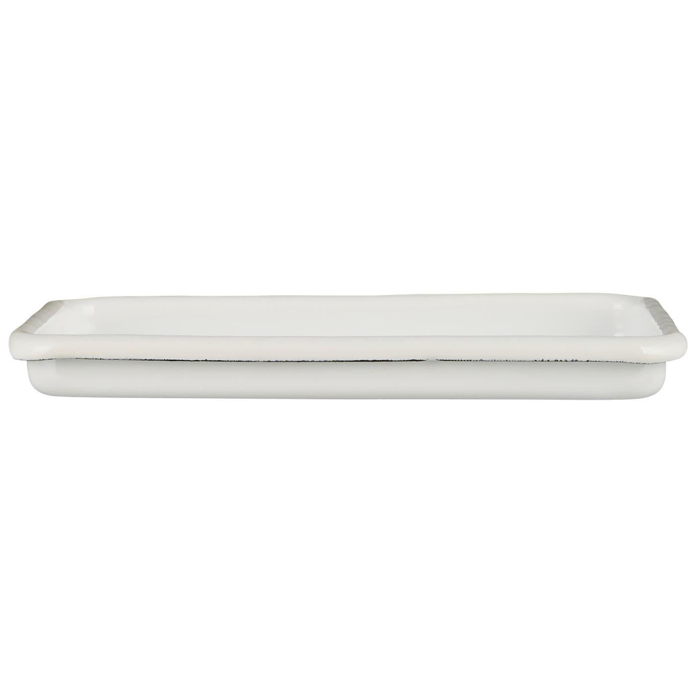Bandeja Enlozada Rectangular Blanca