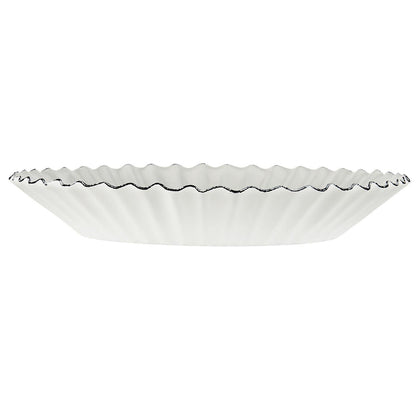 Plato Enlozado Blanco Borde Blonda Diam 14,5 cm