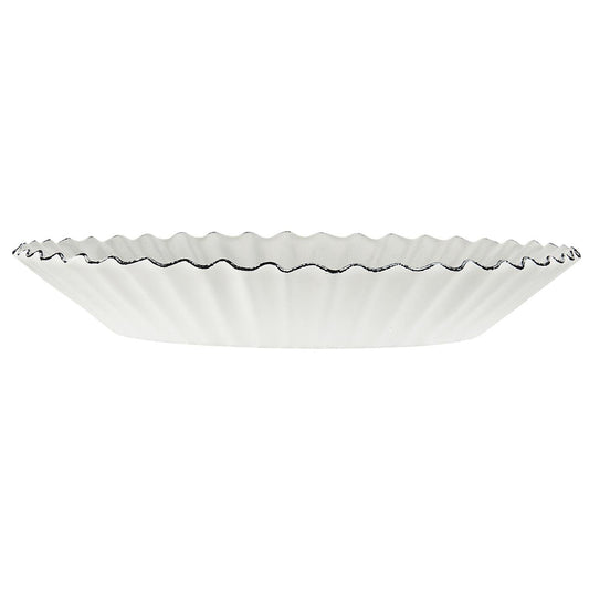 Plato Enlozado Blanco Borde Blonda Diam 14,5 cm