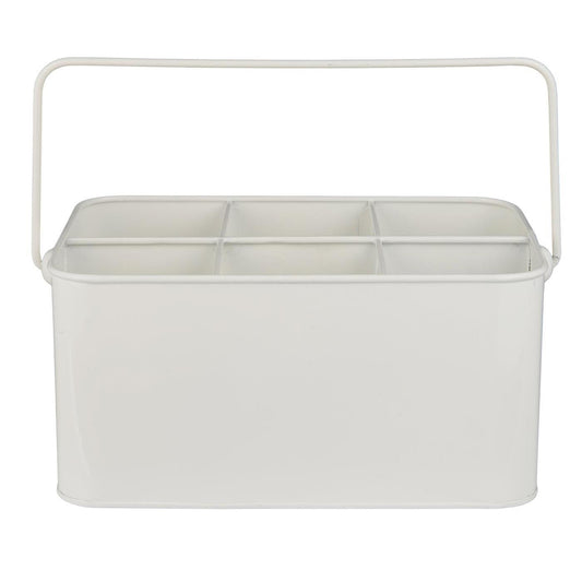 Caja Metal Blanca 6 Compartimentos
