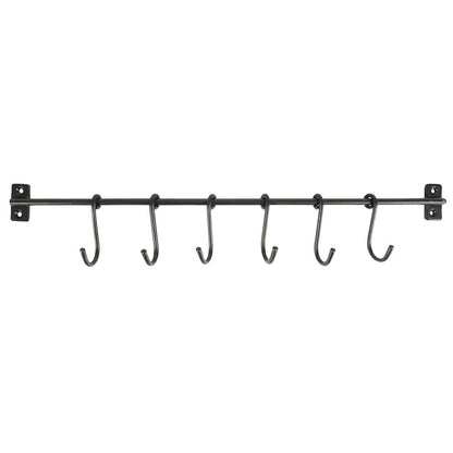 Rack Negro con 6 Ganchos en S