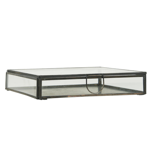 Caja de Vidrio con Tapa 18x18 cm