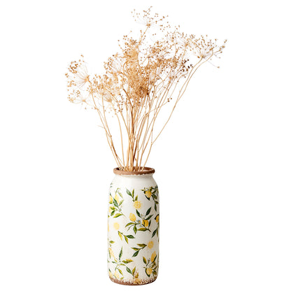 Florero LEMONA Blanco/Verde/Amarillo, M Ø13/14xH31 cm