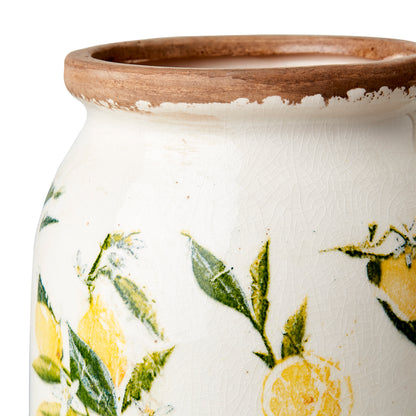 Florero LEMONA Blanco/Verde/Amarillo, M Ø13/14xH31 cm