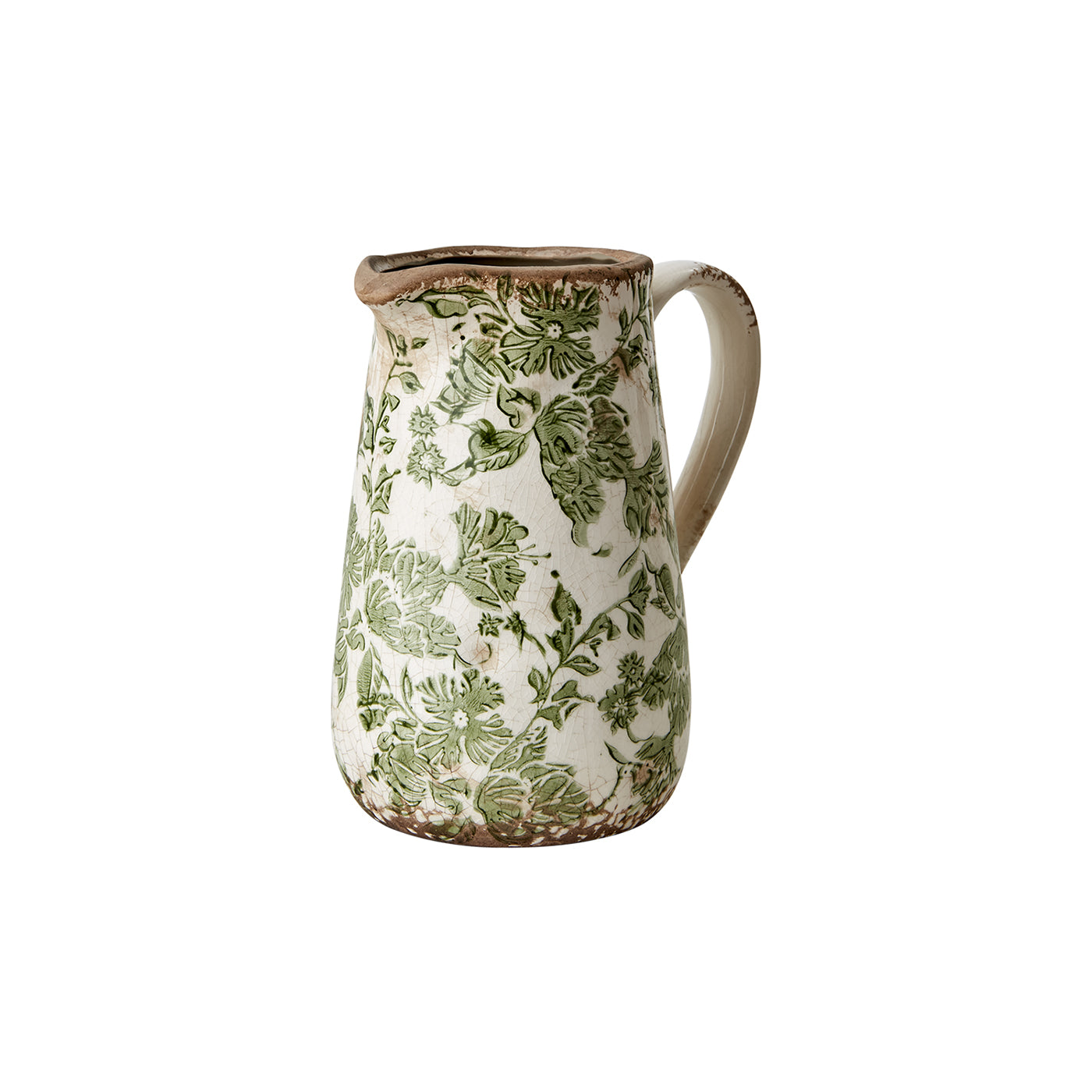 Jarrón VICTORIA, Blanco/Verde, Ø10/16xH18 cm