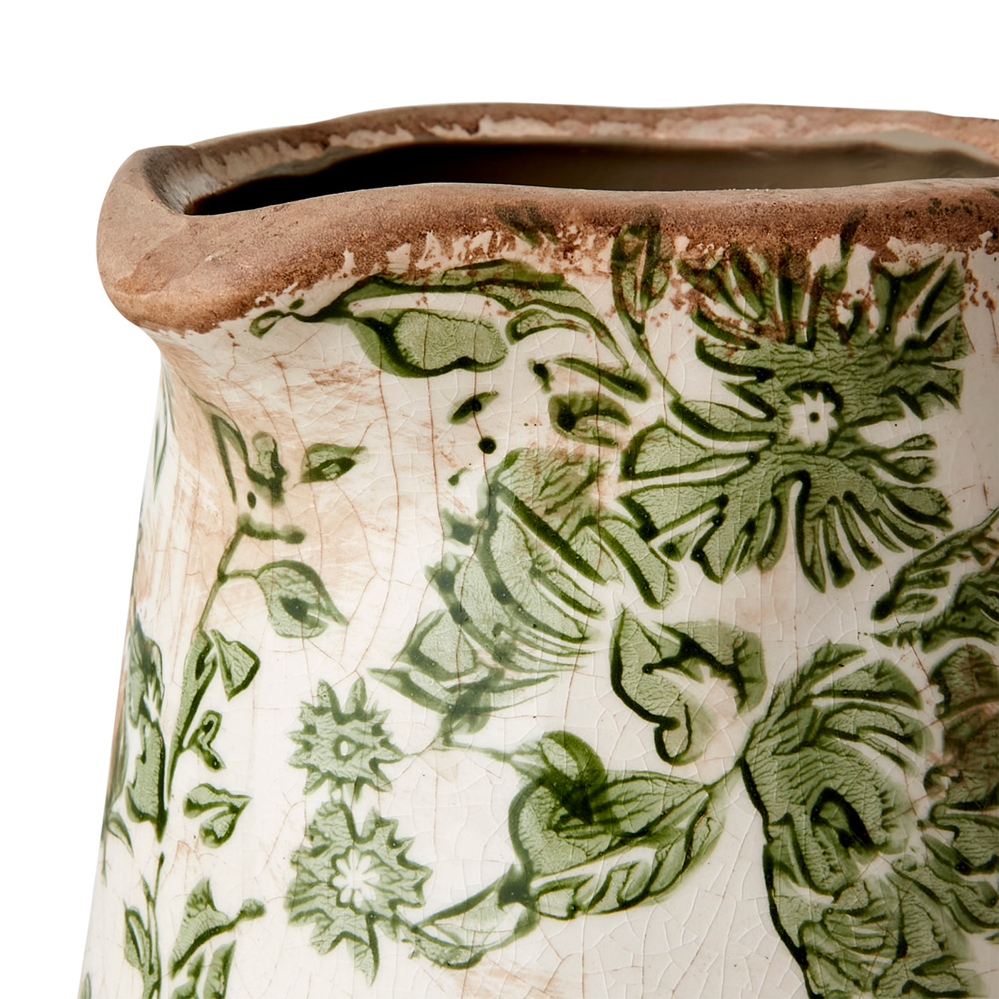 Jarrón VICTORIA, Blanco/Verde, Ø10/16xH18 cm