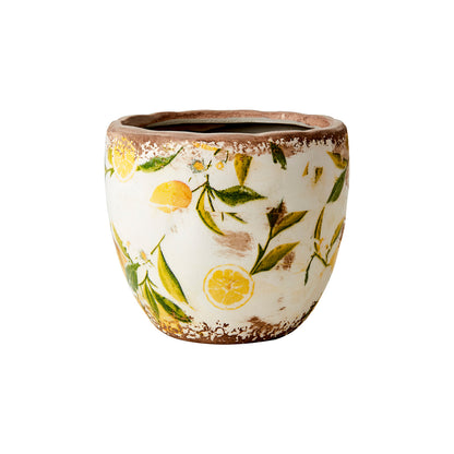 Maceta LEMONA, Blanco/verde/amarillo, XS