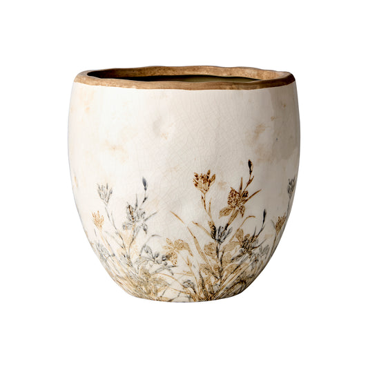 Macetero TUVA ,Blanco/Lila/Beige, Ø20xH19 cm