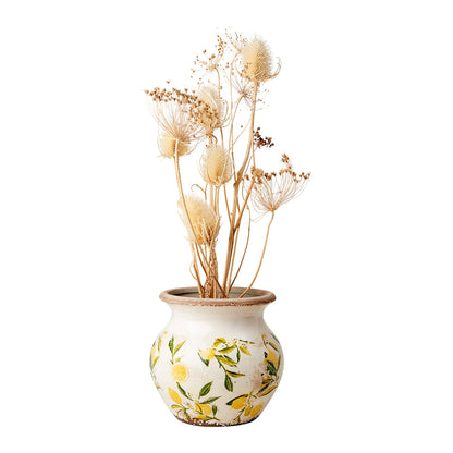 Macetero-Florero LEMONA Blanco/Verde/Amarillo, S Ø10/17xH16 cm