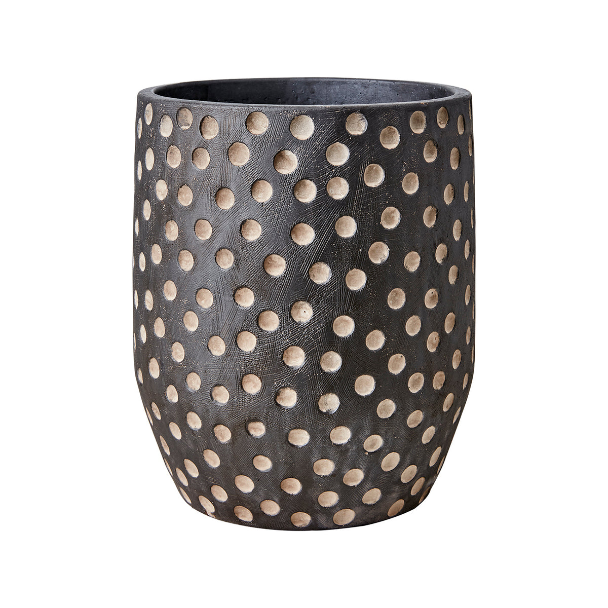 Maceta CAMILLE M, Negro/ Marrón H:24cm