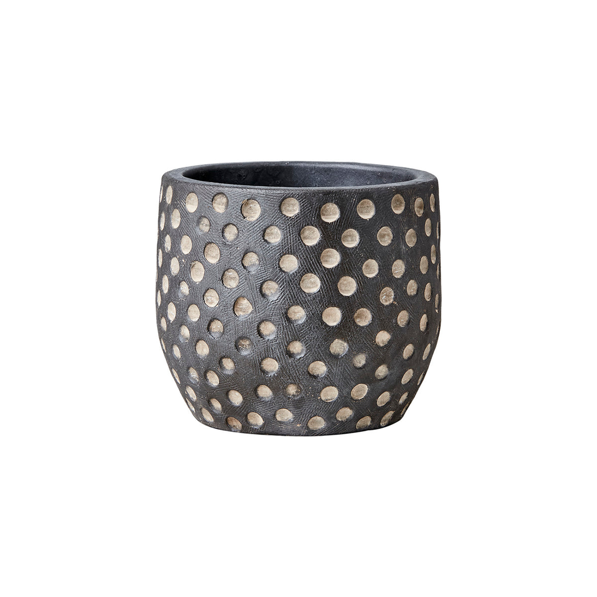 Maceta Camille S, Negro/Café; Ø11xH10 cm