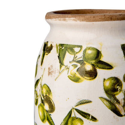 Florero OLIVE Blanco/Verde, Ø11/13xH25 cm