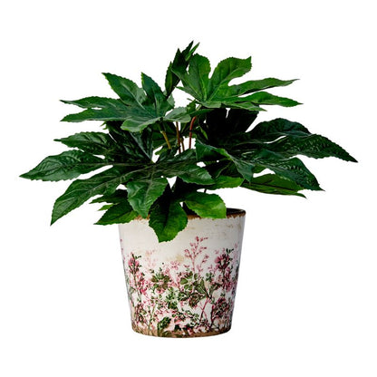 Maceta SPRING Blanco/Verde/Rosa, Ø10/14xH13 cm