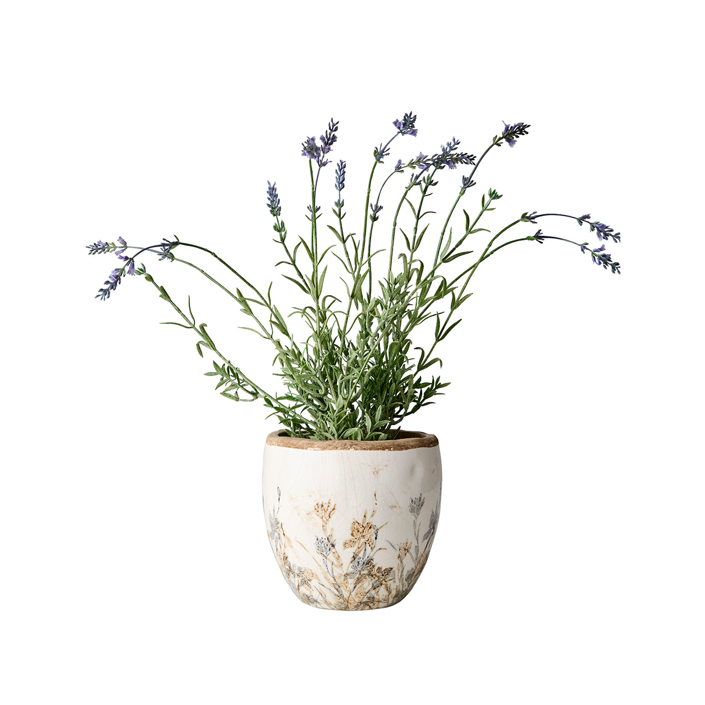 Macetero TUVA , Blanco/lila/beige, Ø14xH14 cm