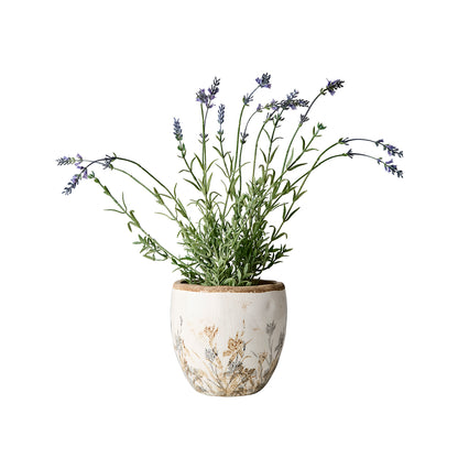 Macetero TUVA , Blanco/lila/beige, Ø14xH14 cm
