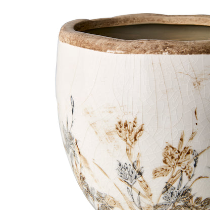 Macetero TUVA , Blanco/lila/beige, Ø14xH14 cm